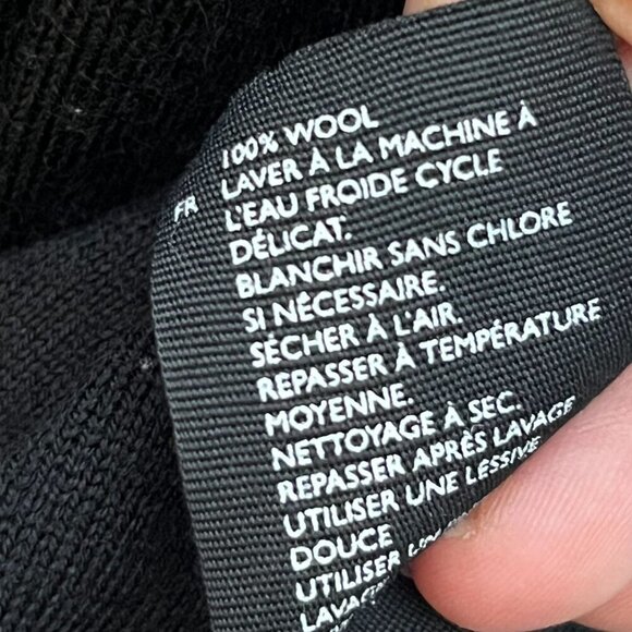 COS Black Wool Crew Neck Shift Dress Layered Balloon Statement Sleeves Size XS - Picture 6 of 8